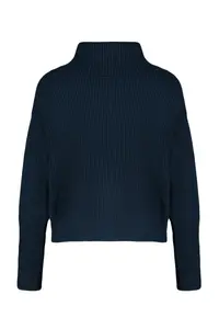 Trendyol Curve Navy Blue Turndown collar Zippered Knitwear Cardigan - Image 8