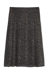 Trendyol Curve Khaki A- Line Leopard Patterned Tulle Knitting Plus Size Skirt - Image 12