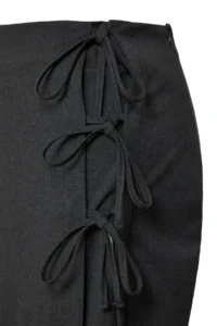 Trendyol Curve Anthracite Fiyonk/Laced Midi Weaving Plus Size Skirt - Image 7