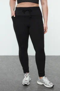 Trendyol Curve Black Brush Scuba Tam Size Sports Leggings - Image 3