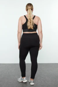 Trendyol Curve Black Brush Scuba Tam Size Sports Leggings - Image 5