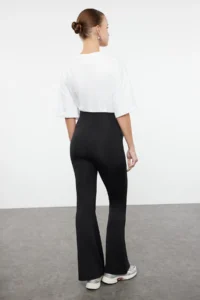 TRENDYOLMİLLA Black High Waist Adjustable Abdominal Paneled Maternity & Plus Size Leggings - Image 5