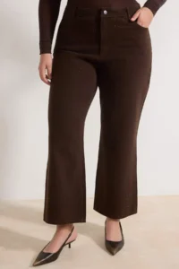 Trendyol Curve Brown Yüksel Waist Stoned 100% Cotton Non-Stretch Straight Fit plus size jeans - Image 3
