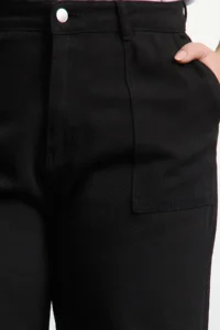 Trendyol Curve Black High Waist Wide Leg 100% Cotton Plus Size Wide Leg jeans - Image 3