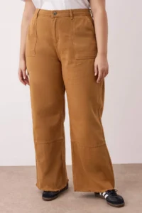 Trendyol Curve Mustard High Waist Wide Leg Plus Size Wide Leg jeans - Image 3
