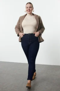 Trendyol Curve Dark Blue Yüksel Waist Shaping Plus Size skinny jeans