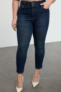 Trendyol Curve Dark Blue High Waist Flexible/Strecth skinny plus size jeans