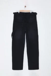 Trendyol Curve Black High Waist Beli Adjustable 100% Cotton Non-Stretch Baggy Fit Jeans - Image 8