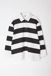 Trendyol Curve Black-White Striped Knitting Plus Size Sweatshirt - Image 10