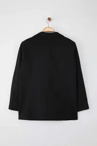 Trendyol Curve Black Oversized/Bol Kesim Lined buttoned Weaving Plus Size Blazer Jacket - Image 8