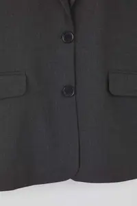 Trendyol Curve Anthracite Premium Oversized/Bol Kesim Lined Weaving Blazer Jacket - Image 6