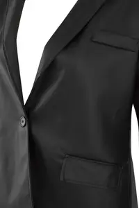 Trendyol Curve Black  Plus Size Weaving Faux Leather Blazer Jacket - Image 6