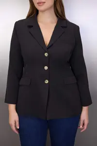 Trendyol Curve Special Collection Black Waist Plus Size Weaving Jacket - Image 3