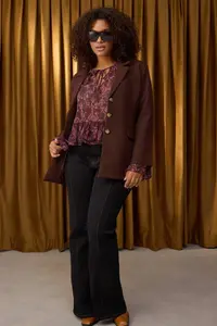 Trendyol Curve Special Collection Brown Waist Plus Size Weaving Jacket