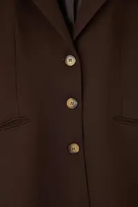 Trendyol Curve Brown Fitted Weaving Plus Size Jacket - Image 6