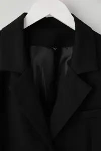 Trendyol Curve Black Classical Weaving Plus Size Jacket - Image 6
