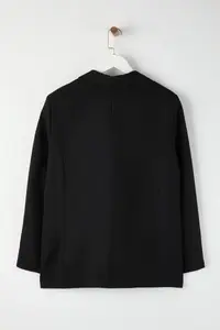 Trendyol Curve Black Classical Weaving Plus Size Jacket - Image 8