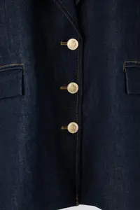Trendyol Curve Dark Blue Pocket Detail Bele Oturan Narrow Pattern Blazer denim Jacket - Image 6