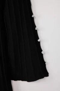 Trendyol Curve Black Ribbed Accessory Detailed Knit Dress - Image 6