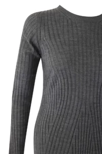 Trendyol Curve Anthracite Ribbed Mini Knit Dress - Image 6