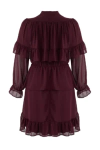 Trendyol Curve Plum Siphon Tyre Belli with flywheel Mini Weaving Plus Size Dress - Image 9