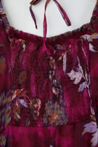 Trendyol Curve Burgundy-Multicolored Siphon Mini Weaving Plus Size Dress - Image 7