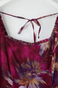 Trendyol Curve Burgundy-Multicolored Siphon Mini Weaving Plus Size Dress - Image 9
