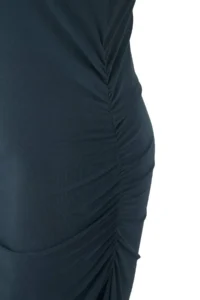 Trendyol Curve Petrol Blue Blue Blue Double breasted Collar Sides Shirred Knitting Plus Size Dress - Image 7