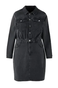 Trendyol Curve Anthracite comfort denim Plus Size Dress - Image 2