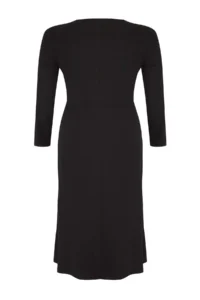 Trendyol Curve Black with flywheel Square Neck Fitted Maxi Flexible Knitting Dress - Image 7