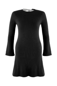 Trendyol Curve Black A-line Back Binding Detailed Mini Knitting Plus Size Dress - Image 5