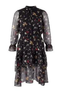 Trendyol Curve Black Barbell Neck Shawl pattern Siphon Weaving Winter Plus Size Dress - Image 5