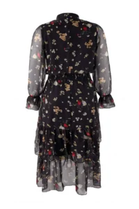 Trendyol Curve Black Barbell Neck Shawl pattern Siphon Weaving Winter Plus Size Dress - Image 7