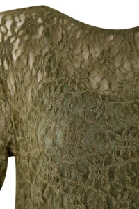 Trendyol Curve Khaki Lace Knitting Mini Plus Size Dress - Image 6