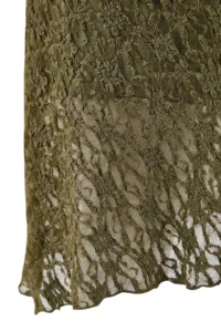 Trendyol Curve Khaki Lace Knitting Mini Plus Size Dress - Image 7