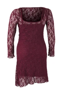 Trendyol Curve Teen Plum Lace Knitting Mini Plus Size Dress - Image 7