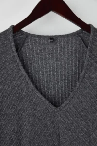 Trendyol Curve Anthracite Brushed Camisole Ribbed V-neck Mini Knitting Plus Size Dress - Image 6