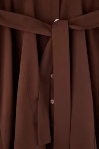 Trendyol Curve Brown Mini Weaving Belted Plus Size Shirt Dress - Image 8