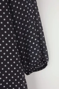 Trendyol Curve Navy Blue Baby Collar Polka Dot Siphon Mini Weaving Plus Size Dress - Image 8