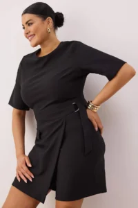 Trendyol Curve Black OF shorts and Arched Weaving Mini Plus Size Dress - Image 2