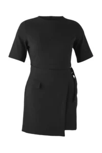 Trendyol Curve Black OF shorts and Arched Weaving Mini Plus Size Dress - Image 6