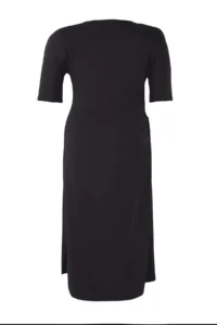 Trendyol Curve Black Node Detailed single jersey Knitting Plus Size Dress - Image 8