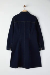 Trendyol Curve Mavi A-line Flexible denim Plus Size Dress - Image 7