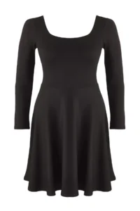 Trendyol Curve Black Square Neck skater Mini Knitting Plus Size Dress - Image 5