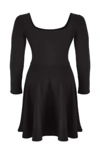 Trendyol Curve Black Square Neck skater Mini Knitting Plus Size Dress - Image 7