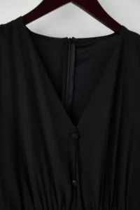Trendyol Curve Black eyelet Detailed buttoned Lined Siphon Weaving Dress - Image 6