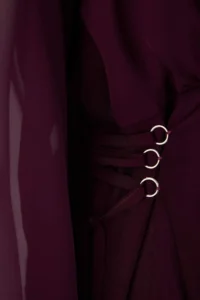 Trendyol Curve Plum eyelet Detailed buttoned Lined Siphon Weaving Dress - Image 6