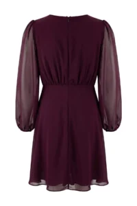 Trendyol Curve Plum eyelet Detailed buttoned Lined Siphon Weaving Dress - Image 8