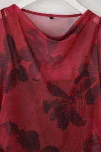 Trendyol Curve Rejection flower patterned A- Line Tulle Knitting Plus Size Dress - Image 6