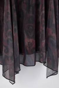 Trendyol Curve Multicolored Patterned Asymmetric Tulle Knitting Plus Size Dress - Image 8